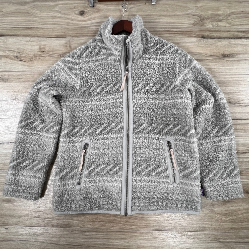 Patagonia Divided Sky Full Zip Fleece Jacket Grey Patterned 25930 Women Large